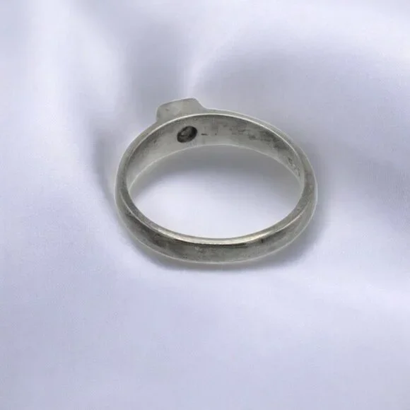 Vintage Sterling Silver & Petite Aquamarine Ring 925
